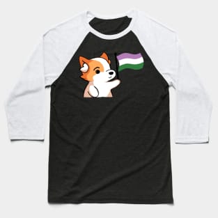 Genderqueer Pride - Corgi Version Baseball T-Shirt